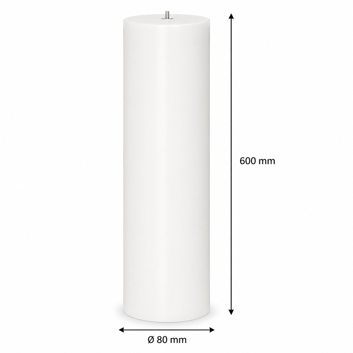 POM-stage Ø80 x 600 mm til alterstager og vegetabilske olielys i brug