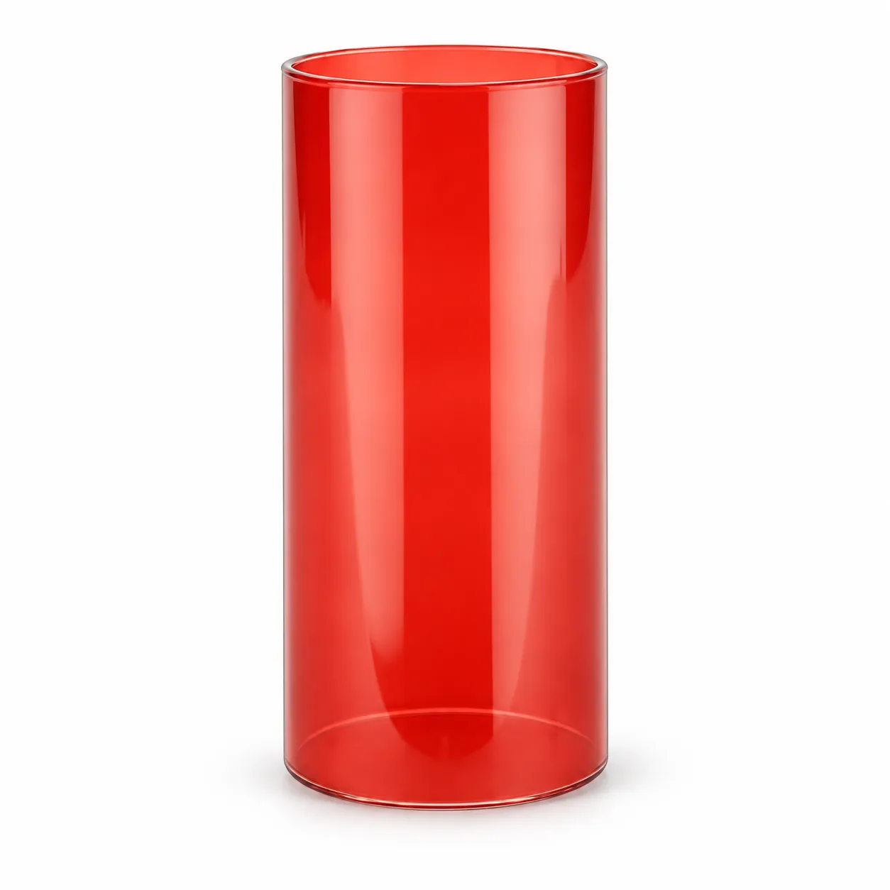 Cylinder glass clear red