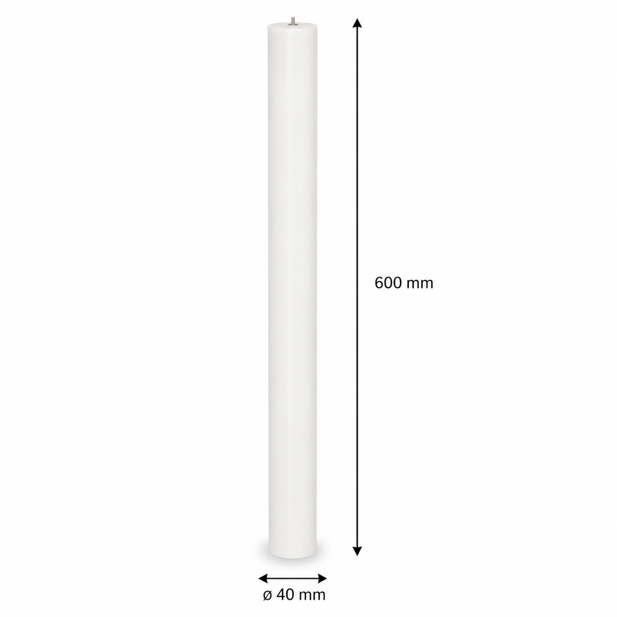 POM-stage Ø40 x 240 mm til alterstager og vegetabilske olielys i brug