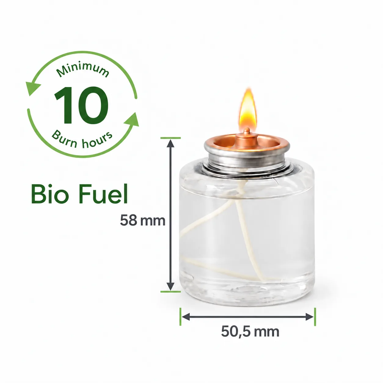 Altar candle insert ø51x56 mm 8 hours 12x6 units i brug