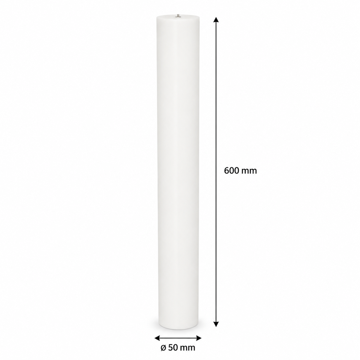 POM-stage Ø50 x 600 mm til alterstager og vegetabilske olielys i brug