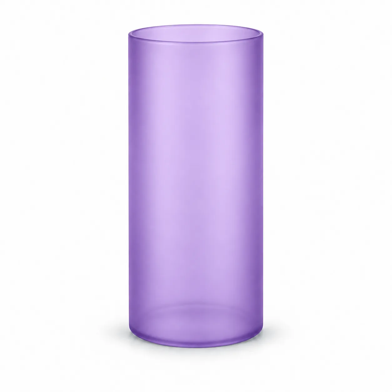 Glas cylinder lilla frostet