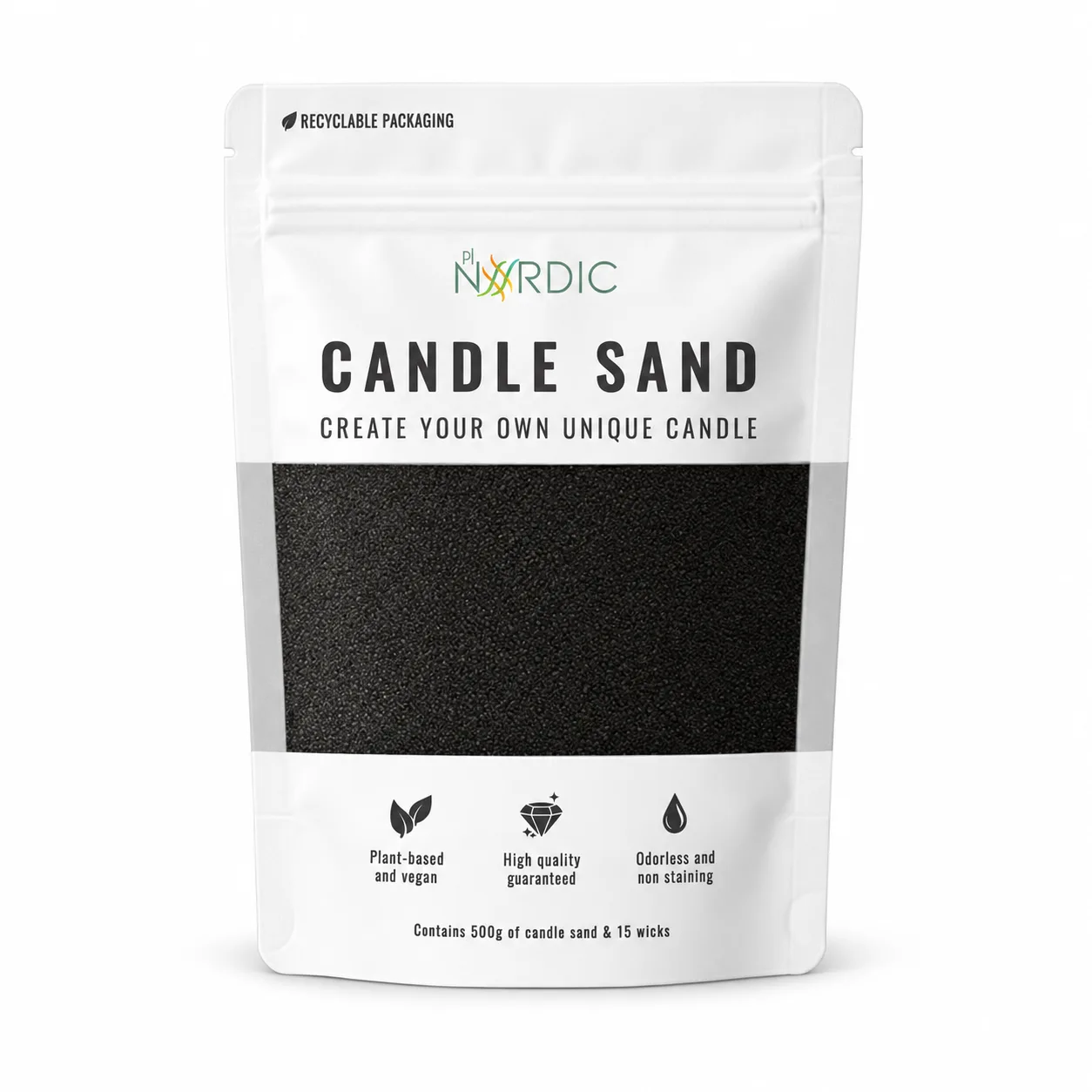 Sand candle 500 grams 12 units Black