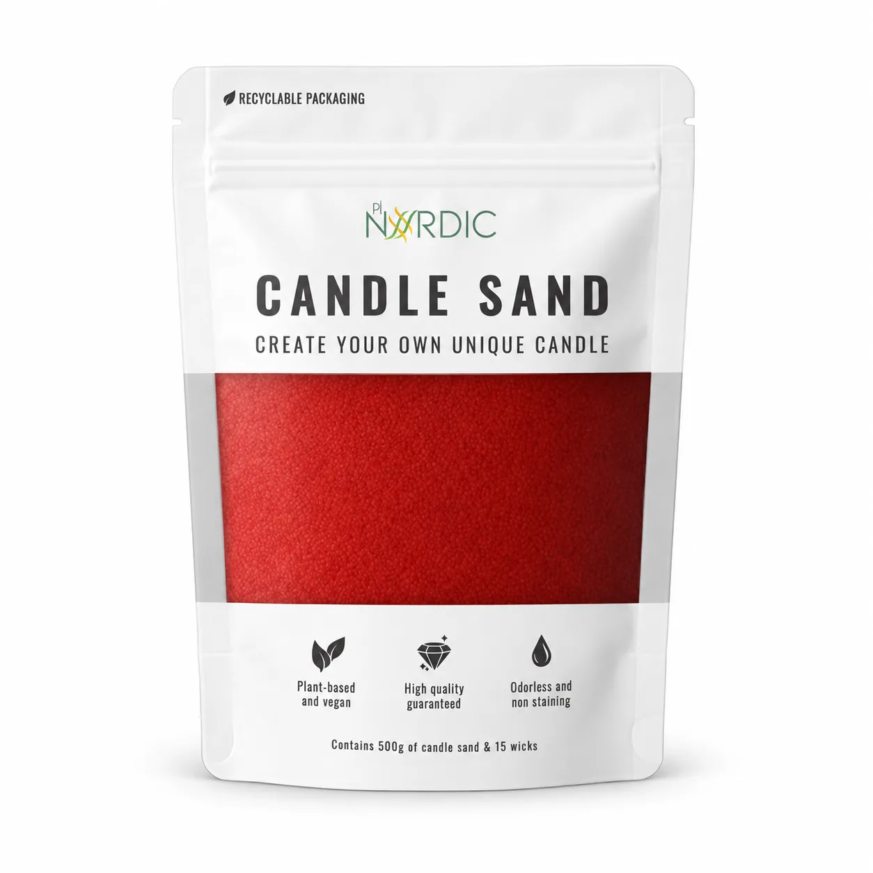 Sand candle 500 grams 12 units Red