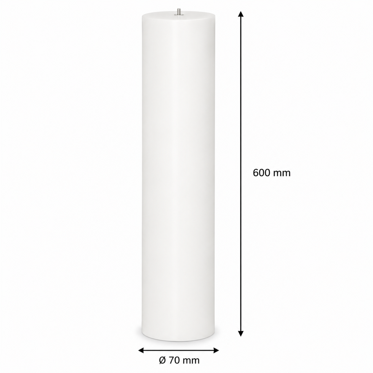 POM-stage Ø70 x 600 mm til alterstager og vegetabilske olielys i brug