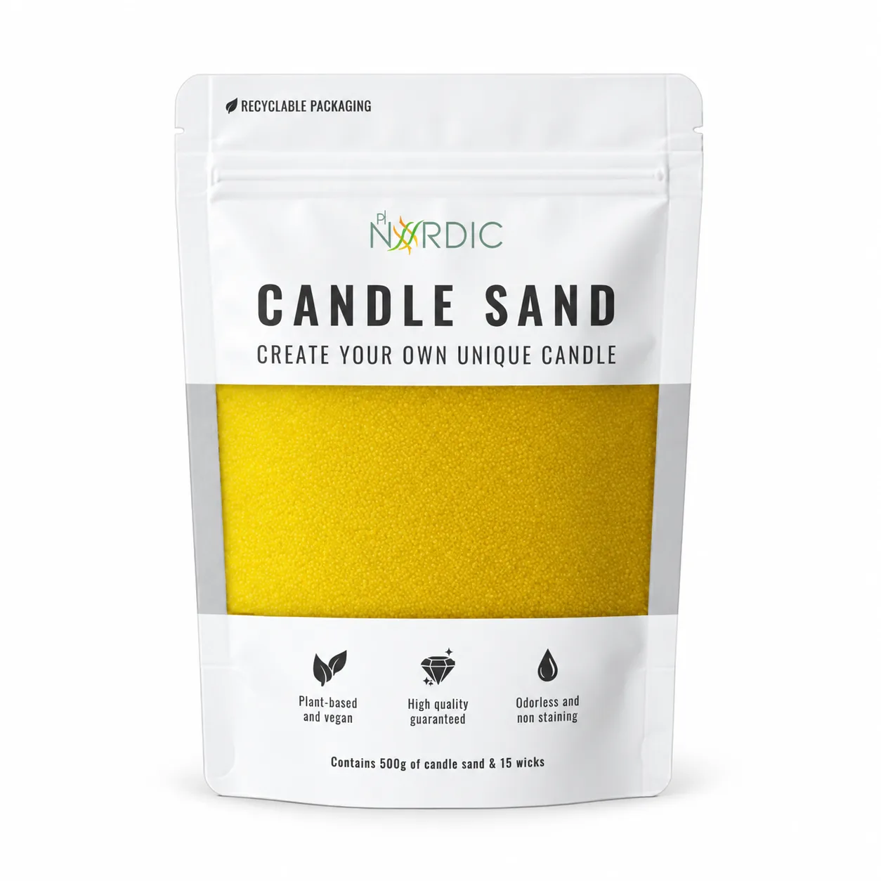 Sand candle 500 grams 12 units Yellow