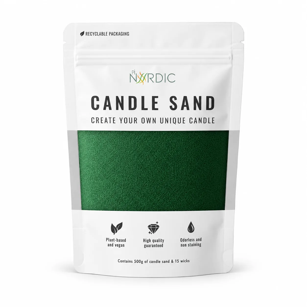 Sand candle 500 grams 12 units Green