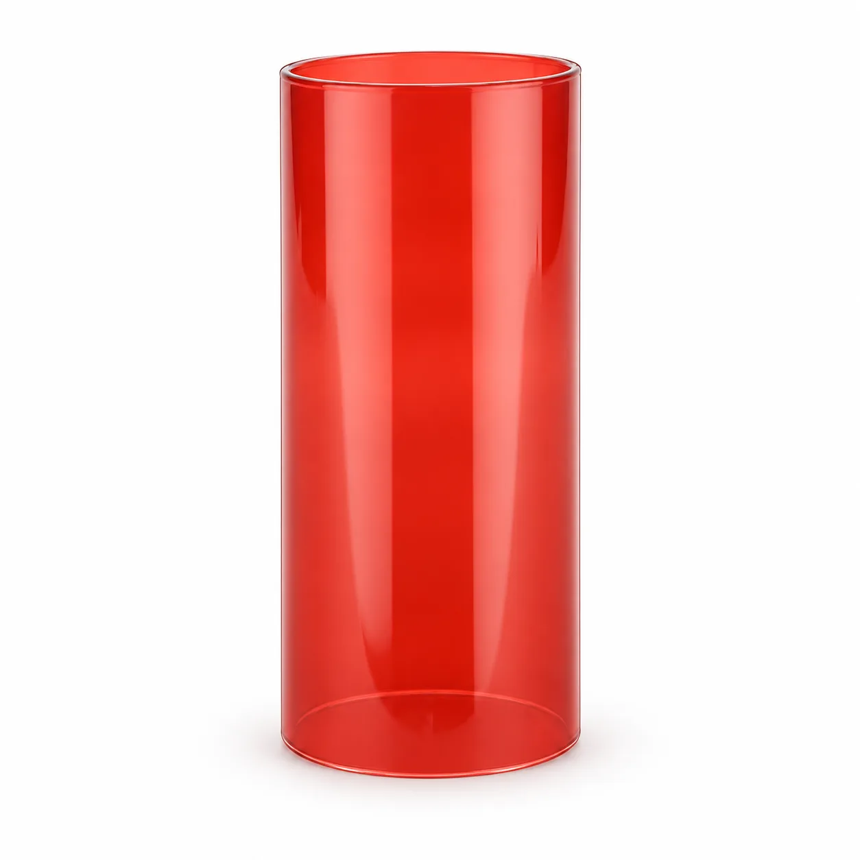 Glas cylinder rød