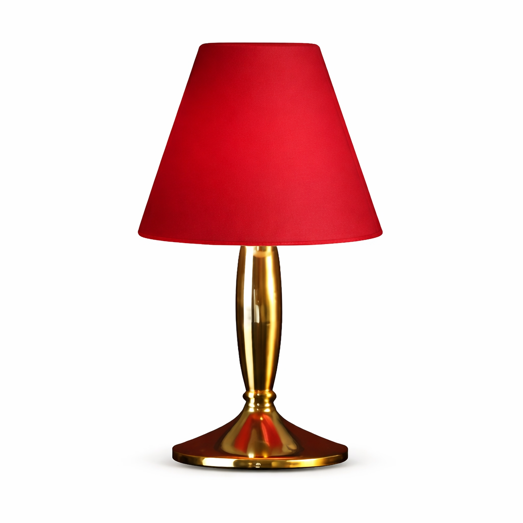 PJ Nordic Heritage table lamp with red glass shade – 6 units